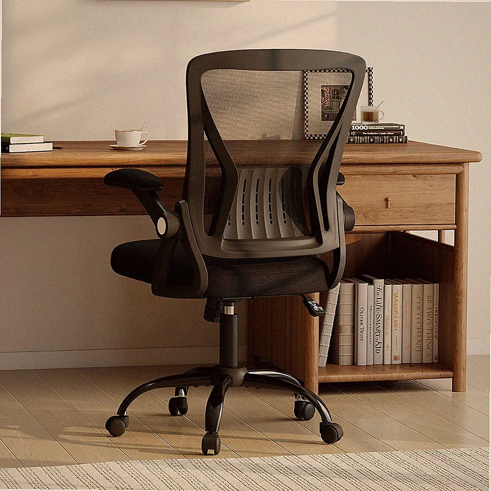 1/2/4/6/8/10PC Ergonomischer Bürostuhl Netzgewebe Verstellbare Armlehnen Schwarz