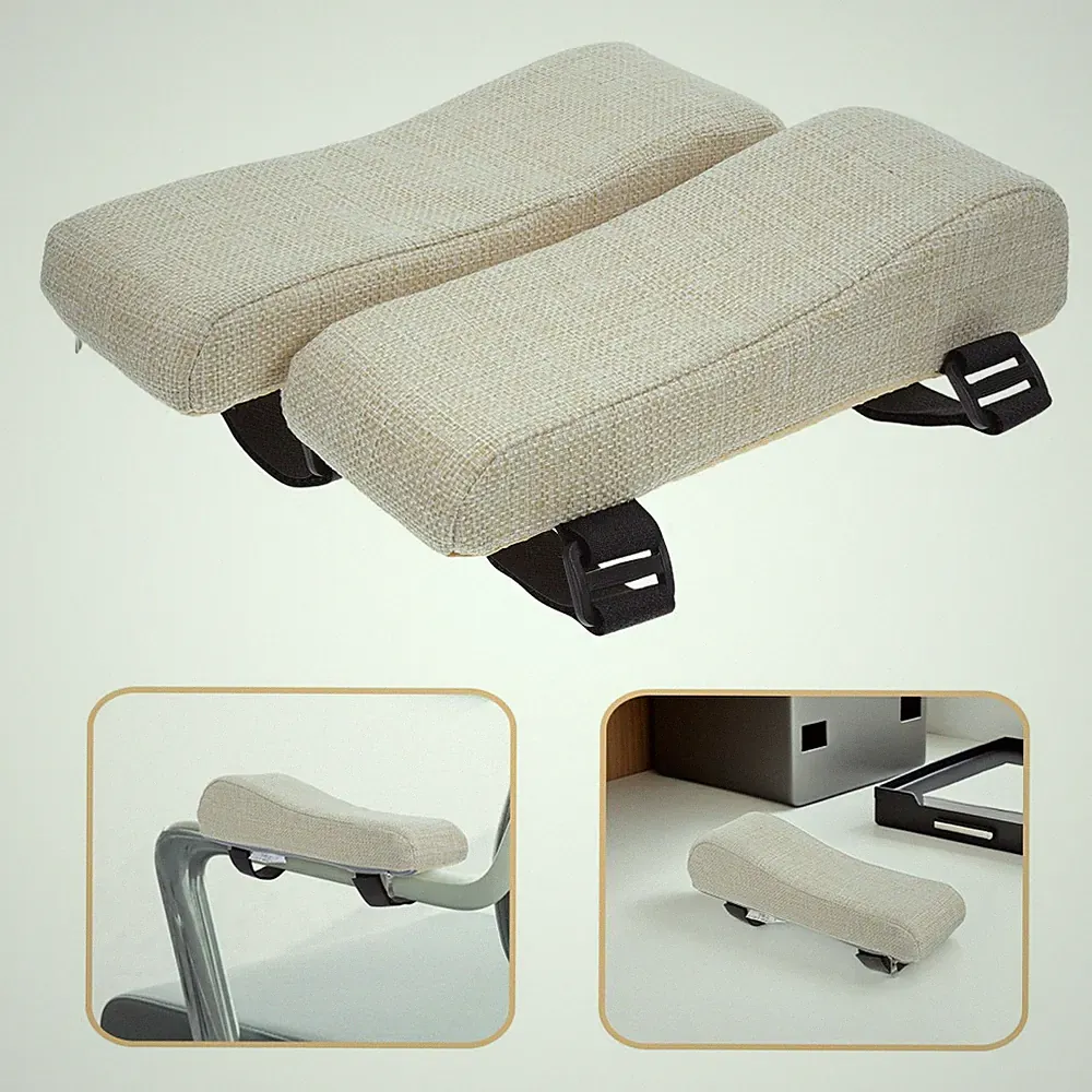 2 Pcs Ästhetisches Gaming-stuhlkissen Bürostuhl Ergonomisch Armlehne Beige