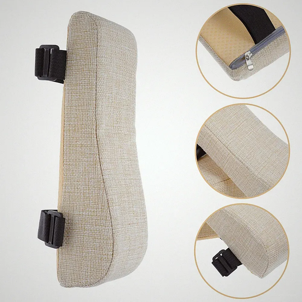 2 Pcs Armlehnen Für Gaming-stuhl Armlehnenpolster Bürostuhl Ergonomisch Beige