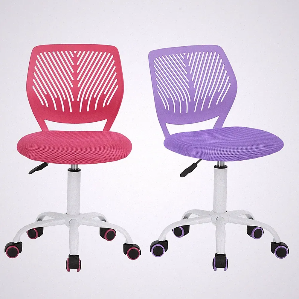 2 Stück Bürostuhl Drehstuhl Verstellbar Stoff Ergonomischer Sitz Ohne Armlehnen