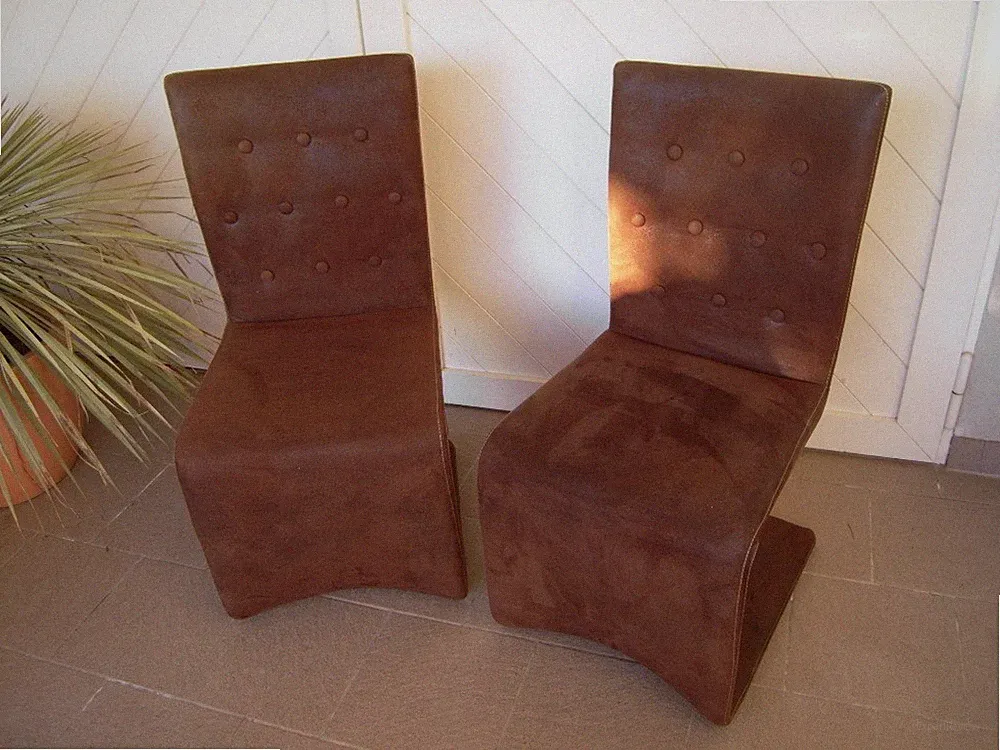 2er Set Esszimmerstuhl Küchenstuhl Stuhl Freischwinger Polsterstuhl, braun