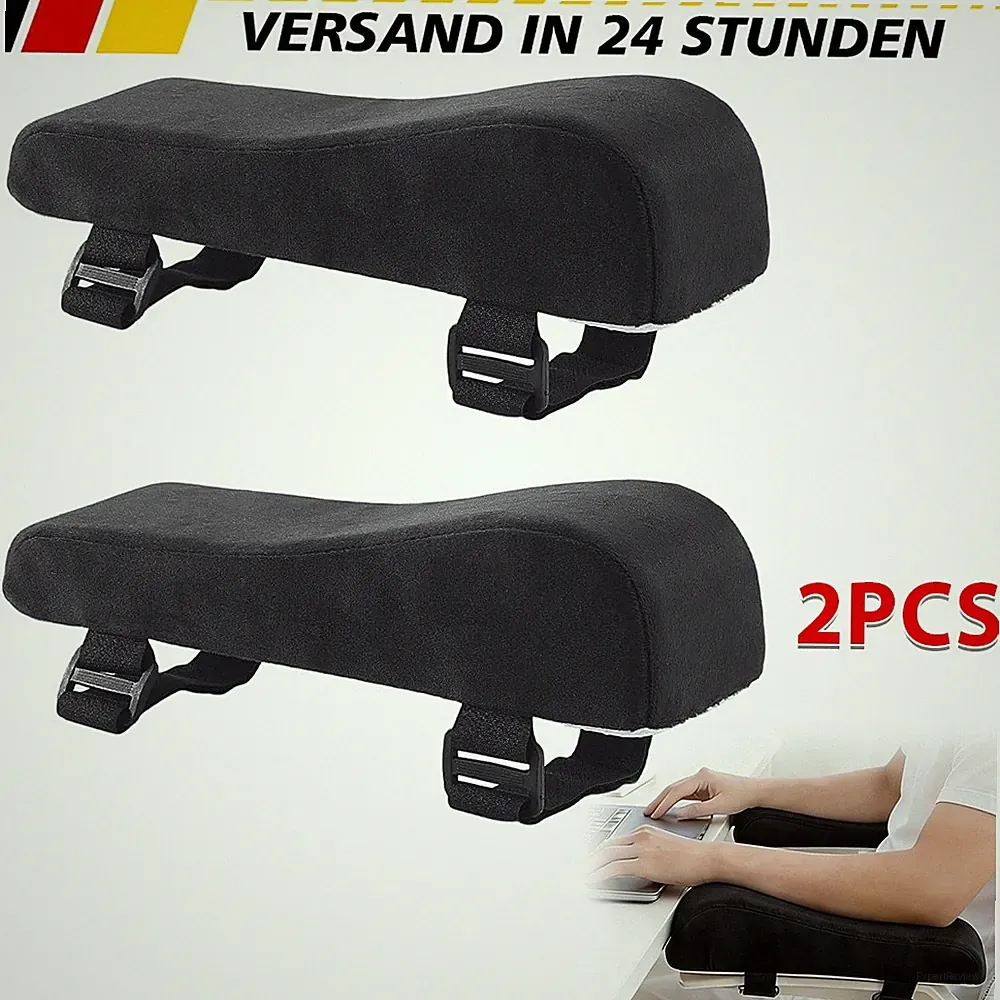 2x Armlehnenpolster Memory Foam Bürostuhl Armlehnen Ellenbogenkissen ergonomisch