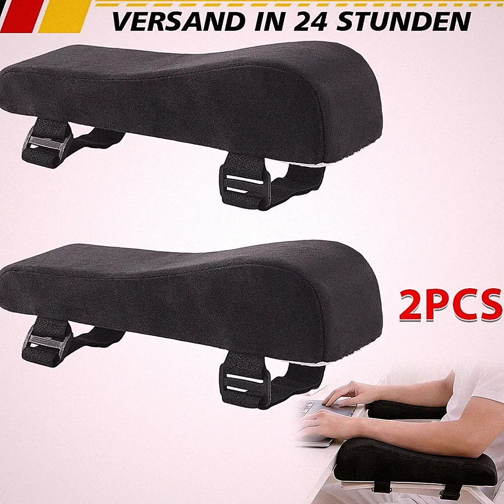 2x Armlehnenpolster Schaumstoff Bürostuhl Armlehnen Ellenbogenkissen ergonomisch