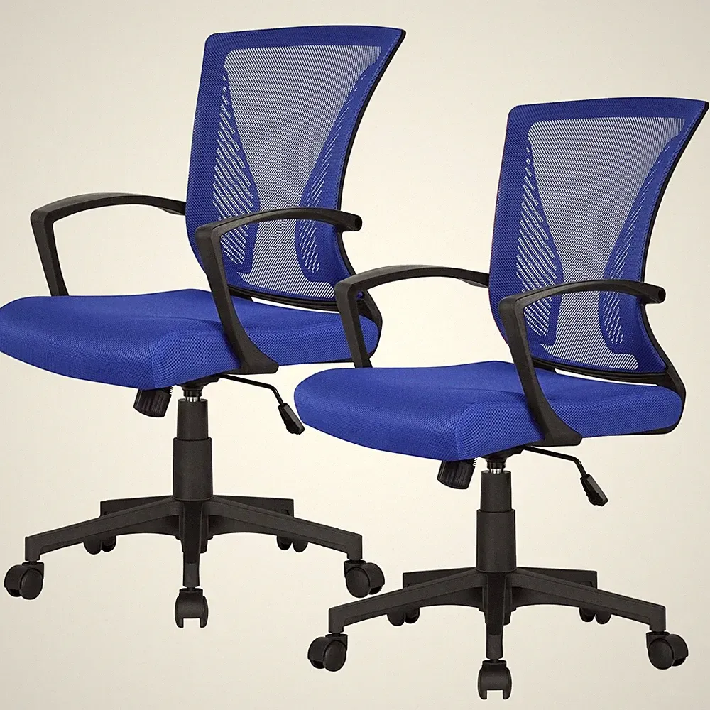 2x Bürostuhl Schreibtischstuhl Drehstuhl Computerstuhl Chefsessel Netzbezug Mesh