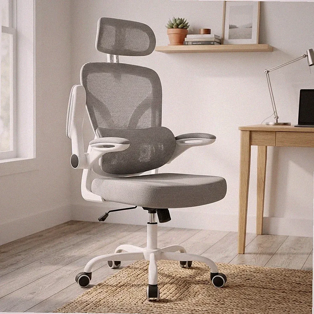 3D verstellbarer ergonomischer Schreibtischstuhl mit doppelter Rückenlehne - perfekt für Home Office