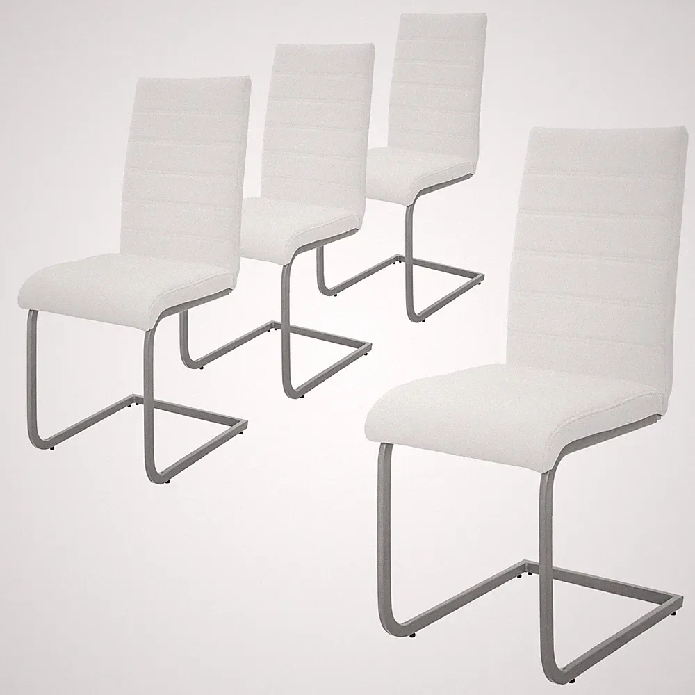 4er Set Esszimmerstuhl Küchenstuhl Stuhl Freischwinger Polsterstuhl Schwingstuhl