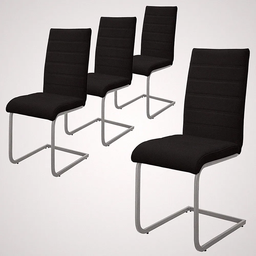 4er Set Esszimmerstuhl Küchenstuhl Stuhl Freischwinger Polsterstuhl Schwingstuhl