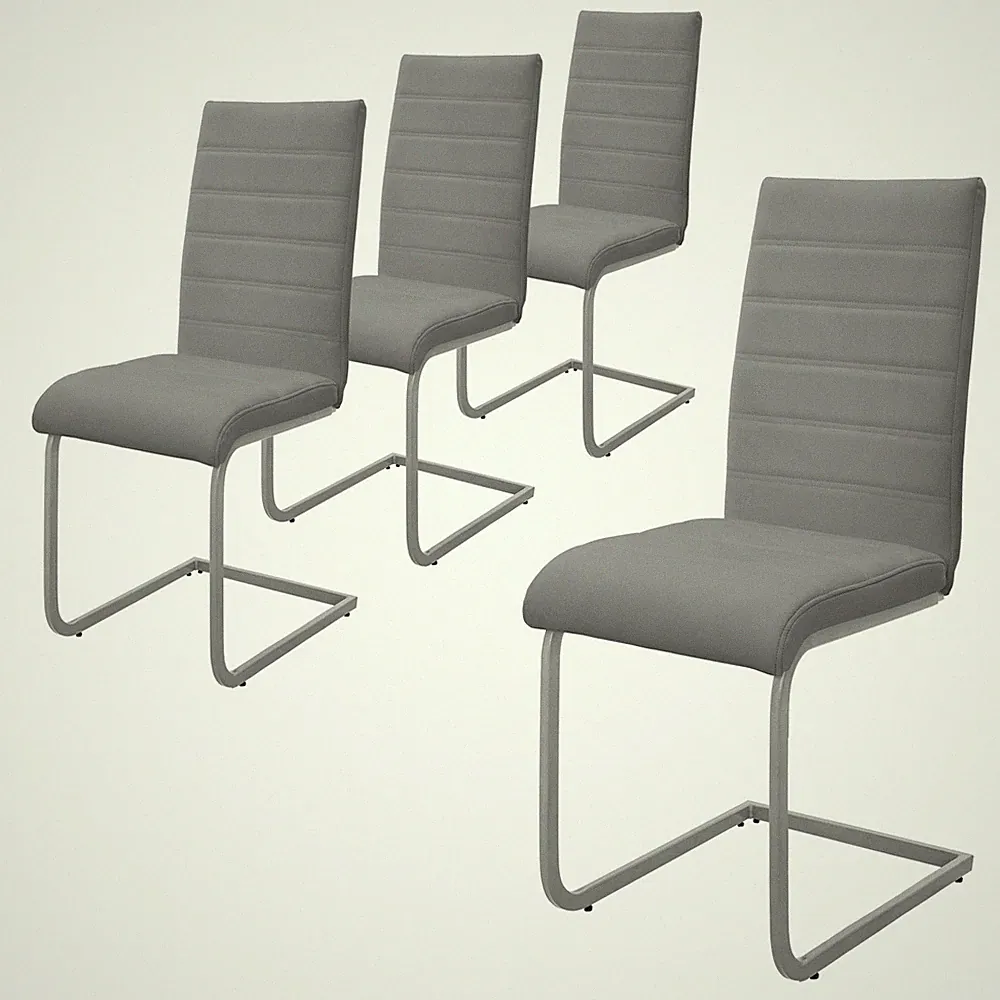 4er Set Esszimmerstuhl Küchenstuhl Stuhl Freischwinger Polsterstuhl Schwingstuhl