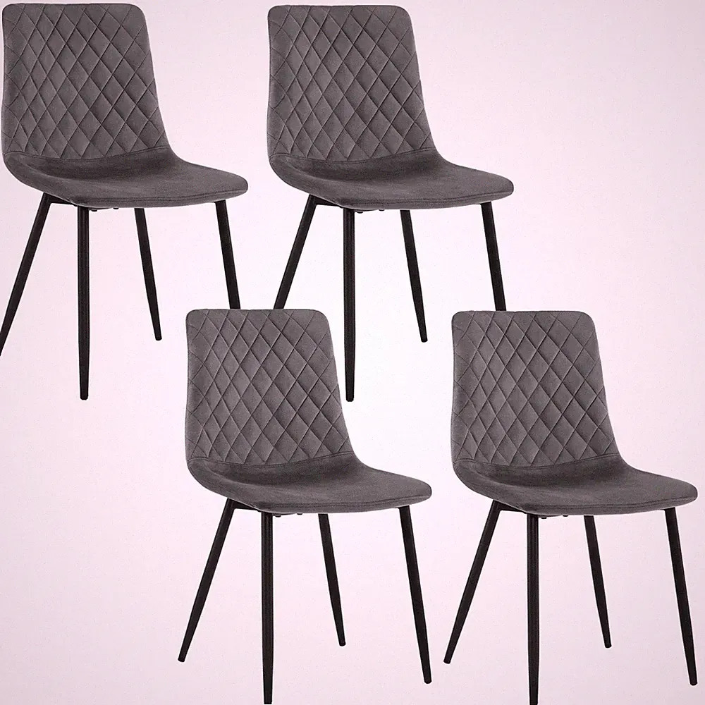 4er Set Esszimmerstuhl Samt Küche Modern Stühle Küchenstuhl mit Rückenlehne