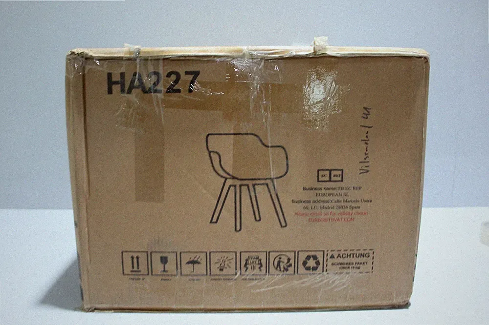 4x Esszimmerstuhl Armlehnstuhl Polsterstuhl Schalenstuhl HA227 Grau/Beige Set