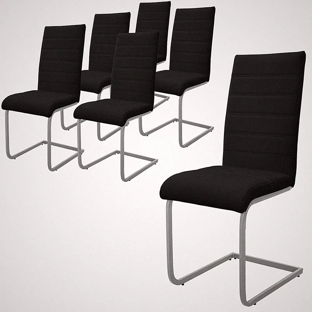 6er Set Esszimmerstuhl Küchenstuhl Stuhl Freischwinger Polsterstuhl Schwingstuhl