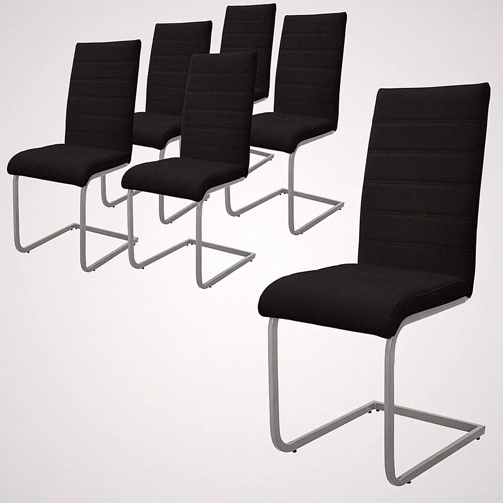 6er Set Esszimmerstuhl Küchenstuhl Stuhl Freischwinger Polsterstuhl Schwingstuhl