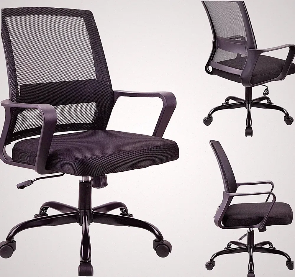 .Adjustable Office Chair, Ergonomic Mesh Swivel Seat, with Lumbar Support, Heigh