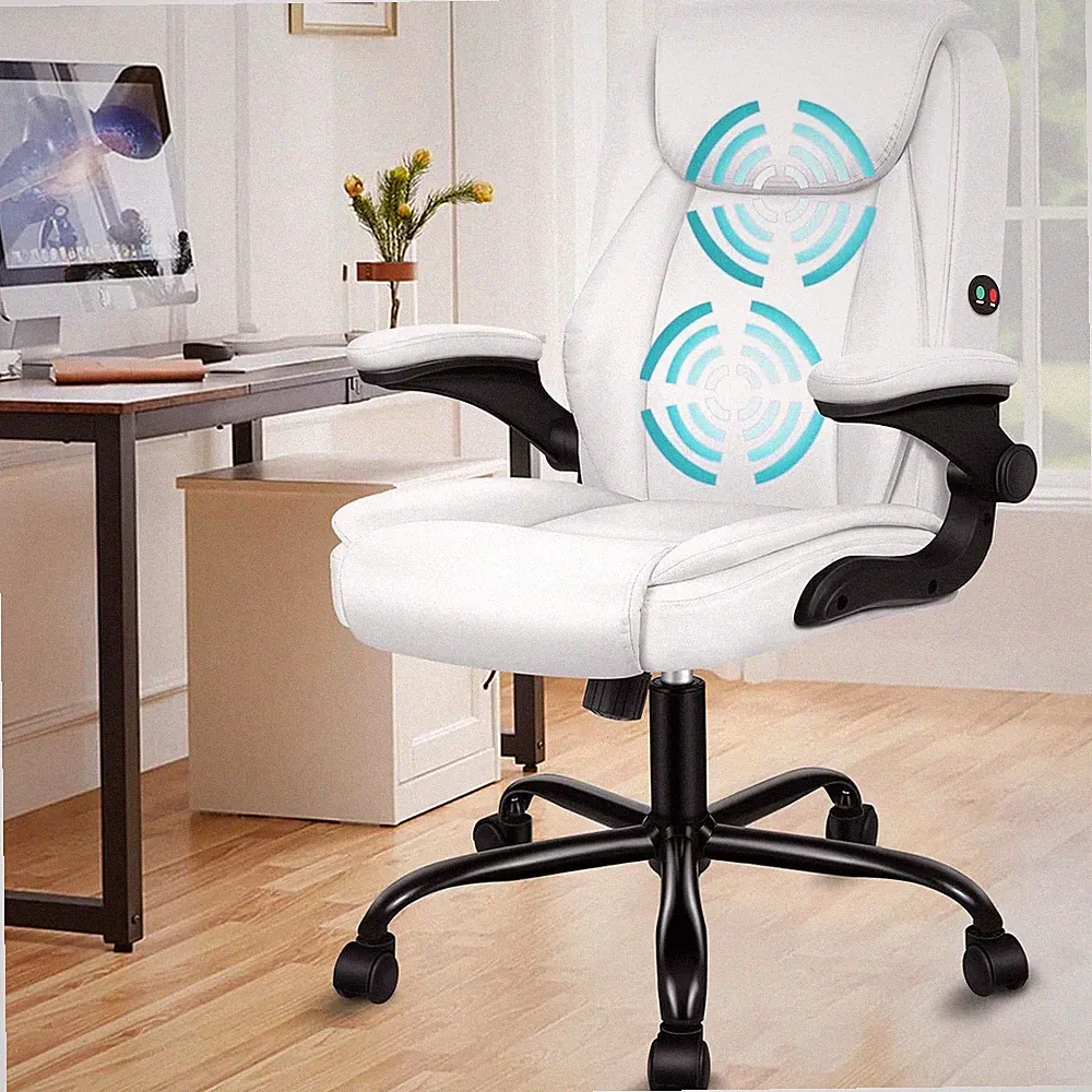 ALFORDSON Bürostuhl Ergonomisch Chefsessel Massage, Schreibtischstuhl Armlehnen