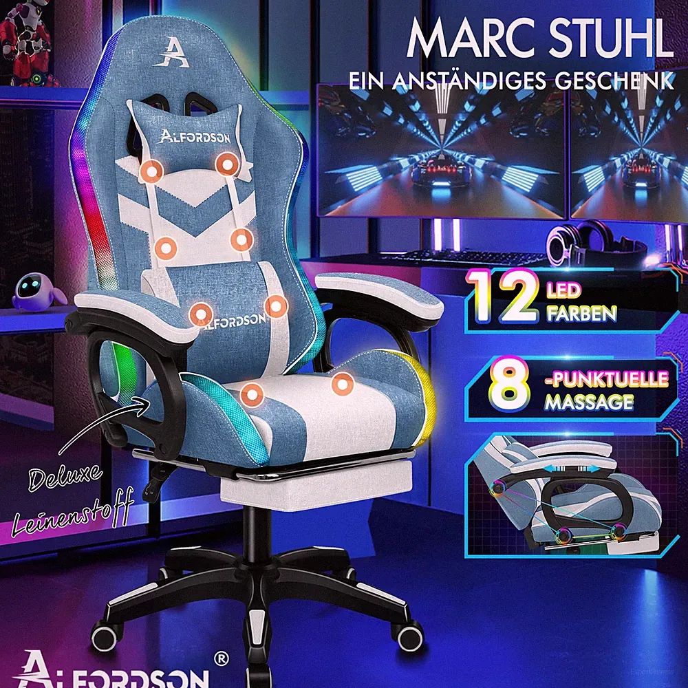ALFORDSON Gaming Stuhl Racing Büro Ergonomisch Drehbar Exekutive Computer Sitz
