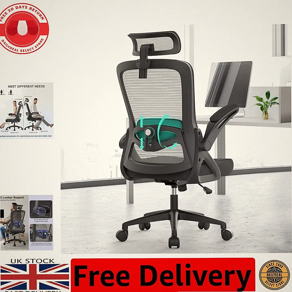 Atmungsaktiver ergonomischer Bürostuhl mit hoher Rückenlehne und verstellbaren Funktionen & Stil