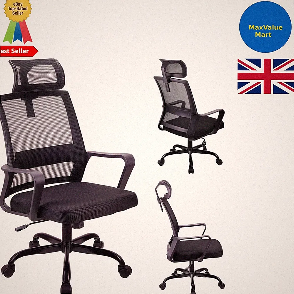 Atmungsaktiver Mesh-Schreibtischdrehstuhl mit Kippfunktion - perfekt für Home Office