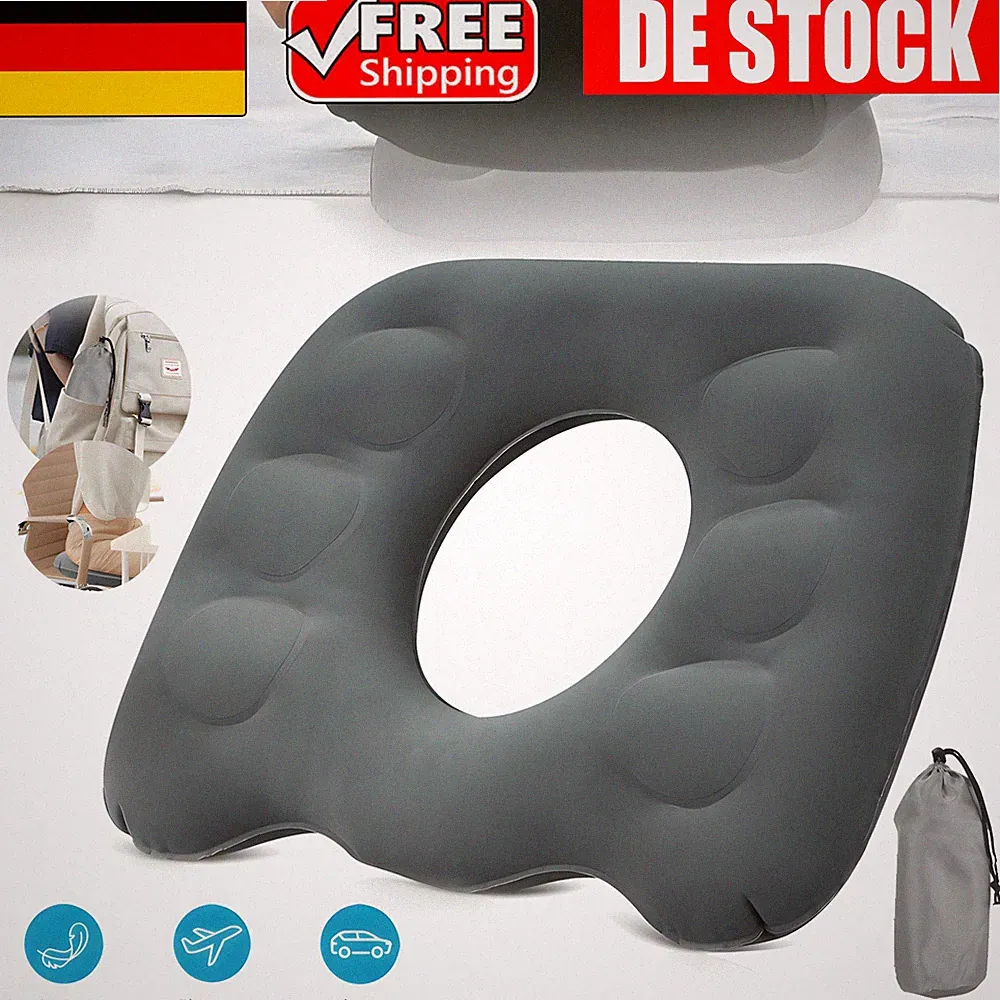 Aufblasbares Autositzkissen Bürostuhlkissen Ergonomisch Atmungsaktiv Tragbar