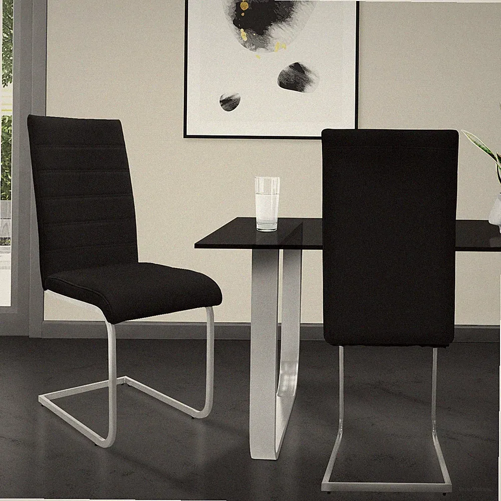 B-Ware 2x Set Esszimmerstuhl Küchenstuhl Freischwinger Polsterstuhl Schwingstuhl