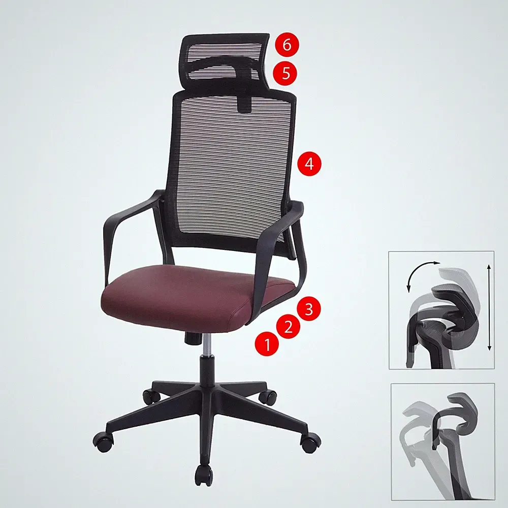 B-Ware Bürostuhl MCW-J52, Schreibtischstuhl, ergonomisch Kunstleder bordeaux-rot