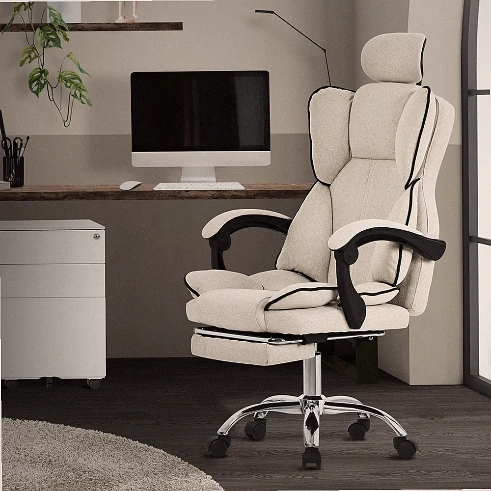 B-Ware Ergonomischer Bürostuhl Chefsessel Drehstuhl mit Kopfstütze