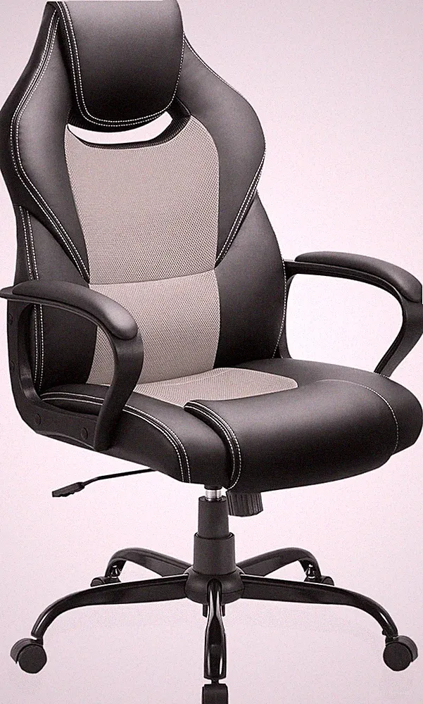 BASETBL Bürostuhl Ergonomisch Drehstuhl Höhenverstellung Wippfunktion Schwarz bi