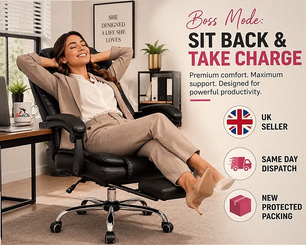 Beheizbarer 8 Punkt Massage Bürostuhl Liege Ergonomisch Chefsessel Schreibtischstuhl Schwarz