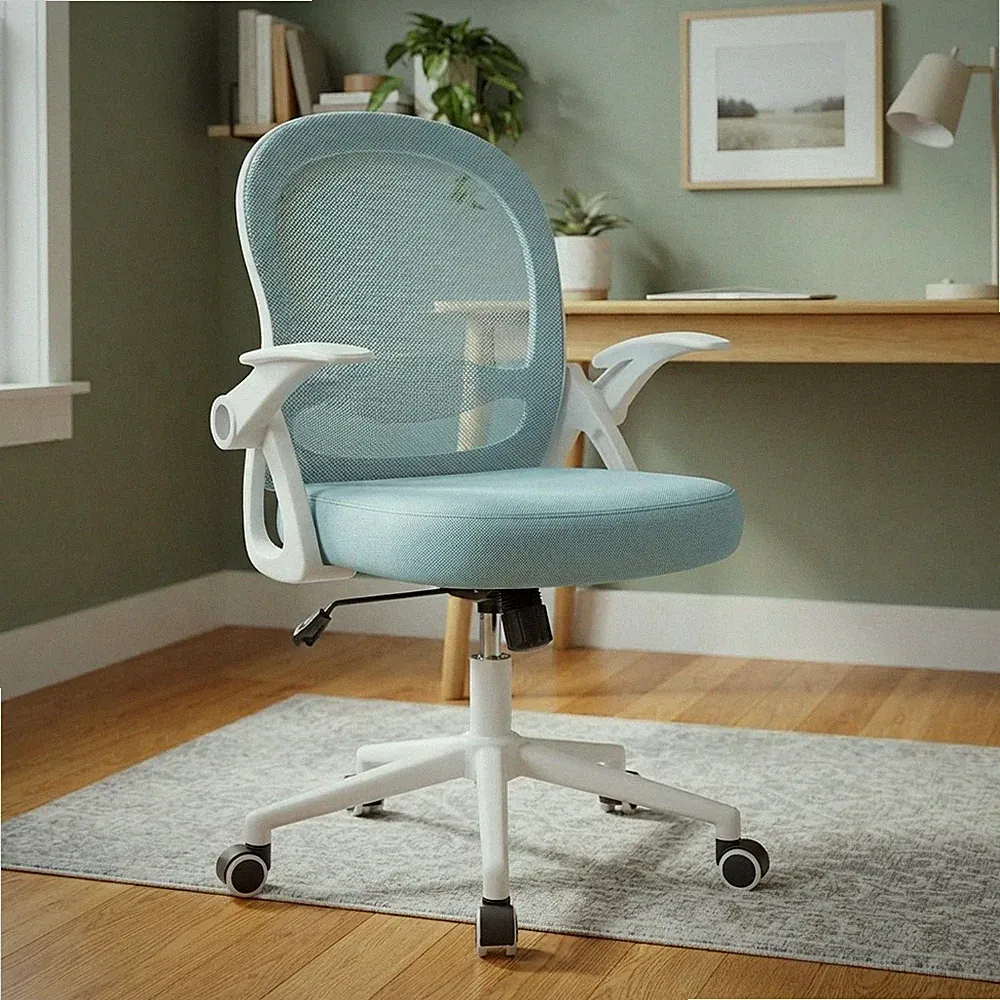Bequemer blauer Netzstuhl für Gaming und Büro - verstellbares Design