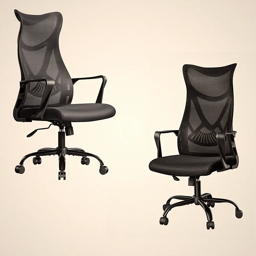 Bürosessel Ergonomisch Bürostuhl Schaukelfunktion 360° Drehbar Schreibtischstuhl