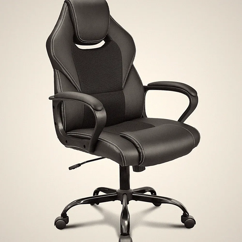 Bürostuhl 150kg Office Chair Gaming Stuhl aus PU-Leder Ergonomisch Belastbar