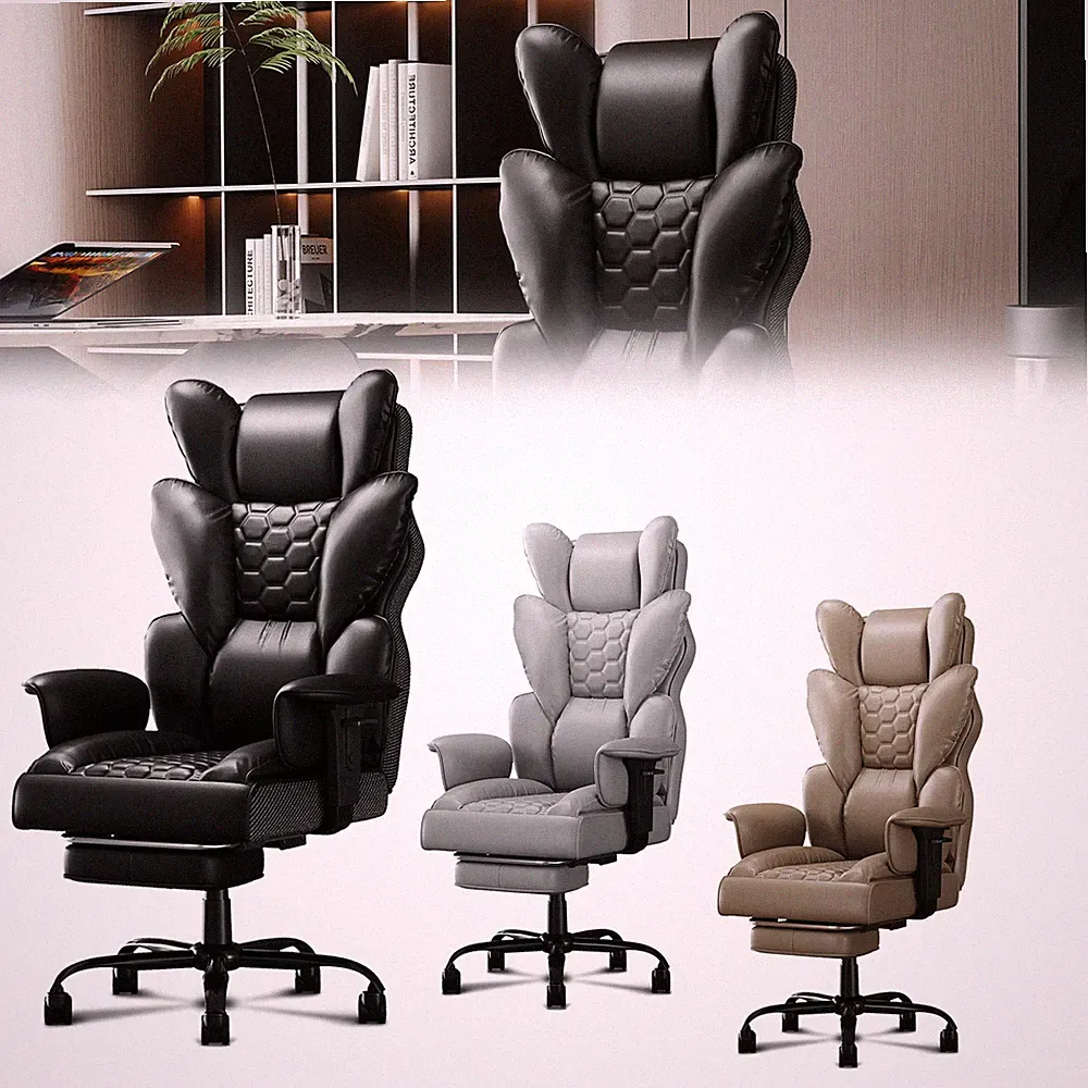 Bürostuhl Chefsessel Arbeitsstuhl Ergonomischer Stuhl mit Fußstütze Max 150kg DE
