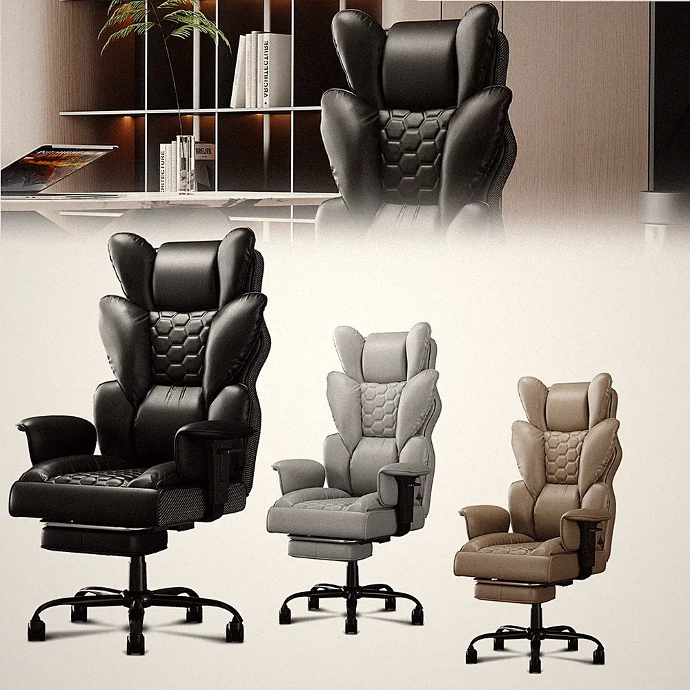 Bürostuhl Chefsessel Arbeitsstuhl Ergonomischer Stuhl mit Fußstütze Max 150kg DE