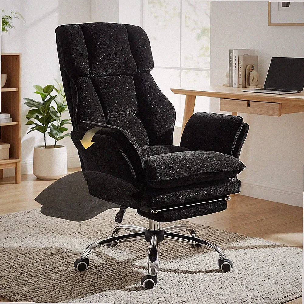 Bürostuhl Chefsessel Drehstuhl Ergonomisch Gaming stuhl mit Fußstütze bis 180KG