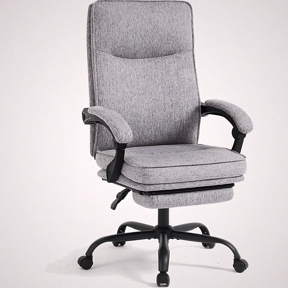 Bürostuhl, Chefsessel, Ergonomisch, Liegefunktion, Fußstütze, bis 150kg, Stoff