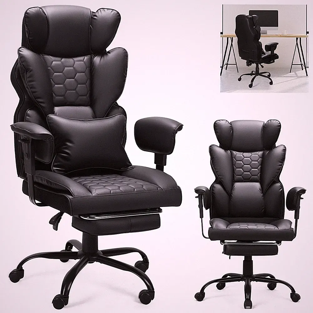 Bürostuhl Chefsessel Ergonomischer Computerstuhl Schreibtischstuhl mit Fußstütze