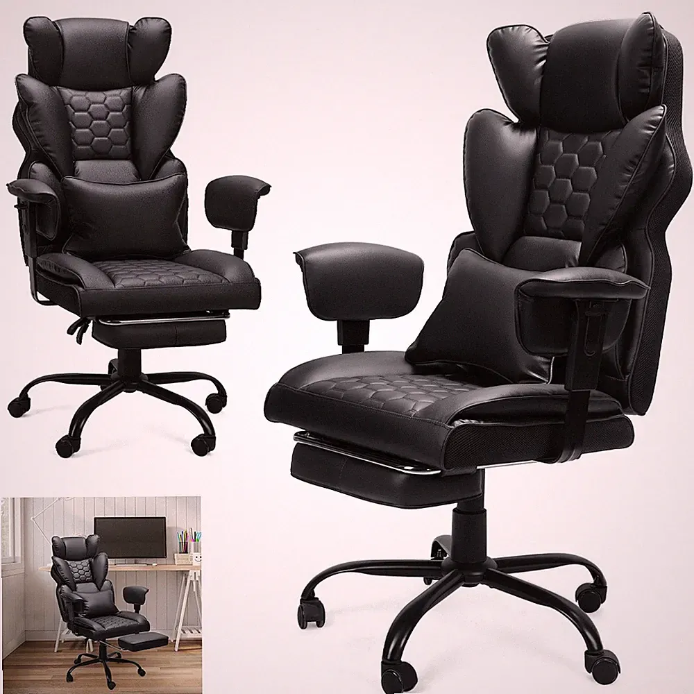 Bürostuhl Chefsessel Ergonomischer Schreibtischstuhl Computerstuhl mit Fußstütze