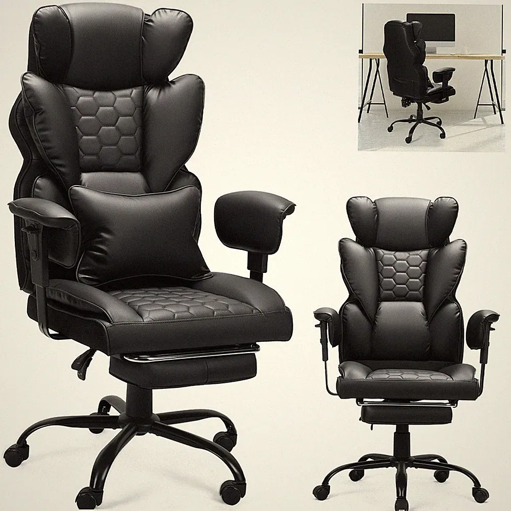 Bürostuhl Computerstuhl mit Fußstütze Schreibtischstuhl Ergonomischer Chefsessel