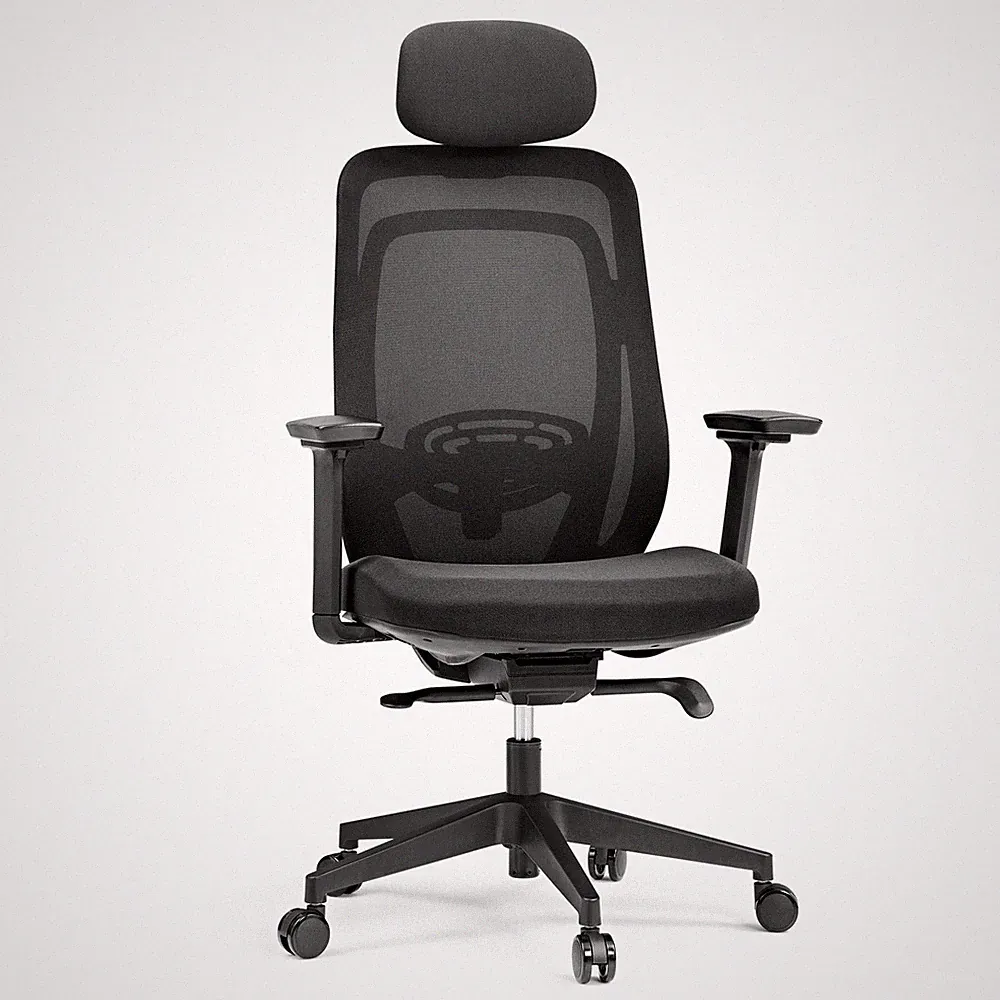 Bürostuhl Drehstuhl ergonomisch Mesh Stoff Kopfstütze Armlehnen verstellbar