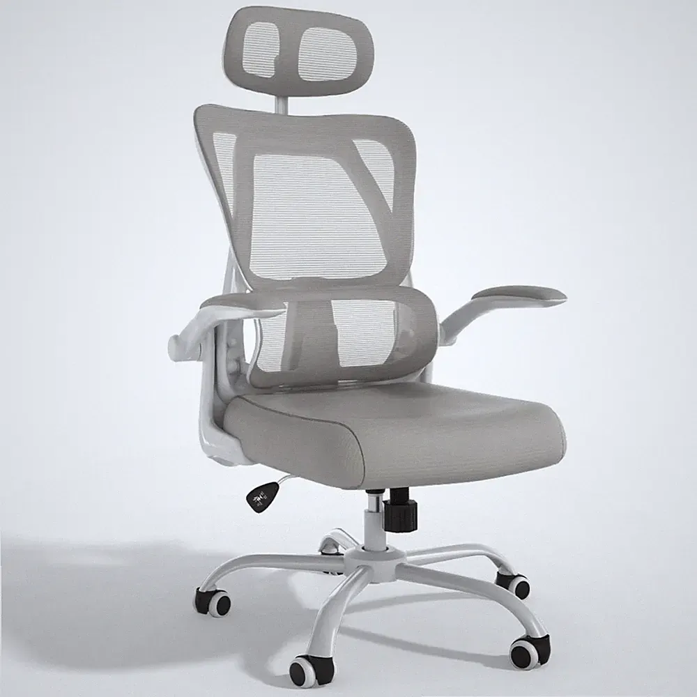 ergonomischer bürostuhl weiß grau