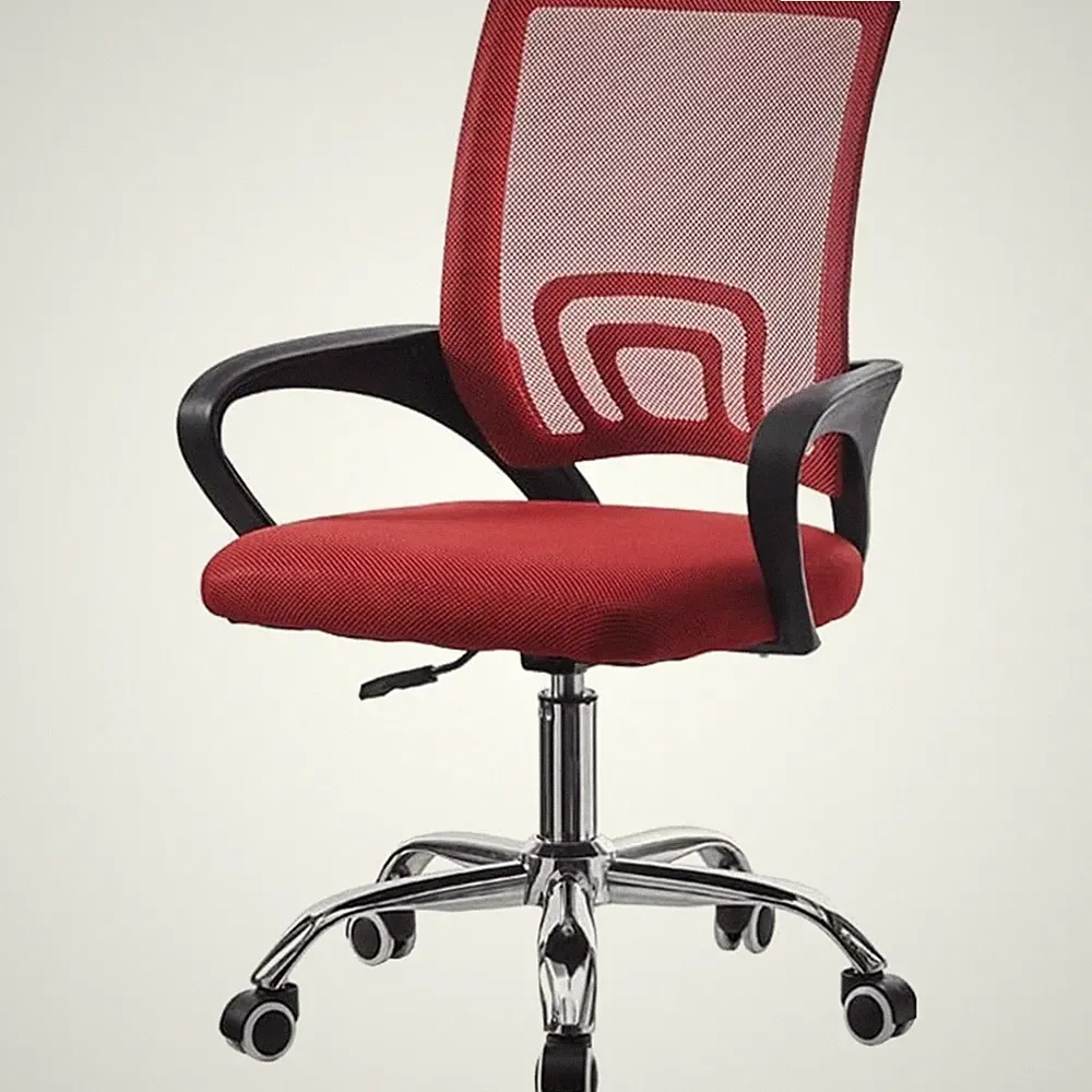 Bürostuhl, Drehstuhl, Mesh, Höhenverstellbar, Rot, ergonomisch, Rollen, Bürom...