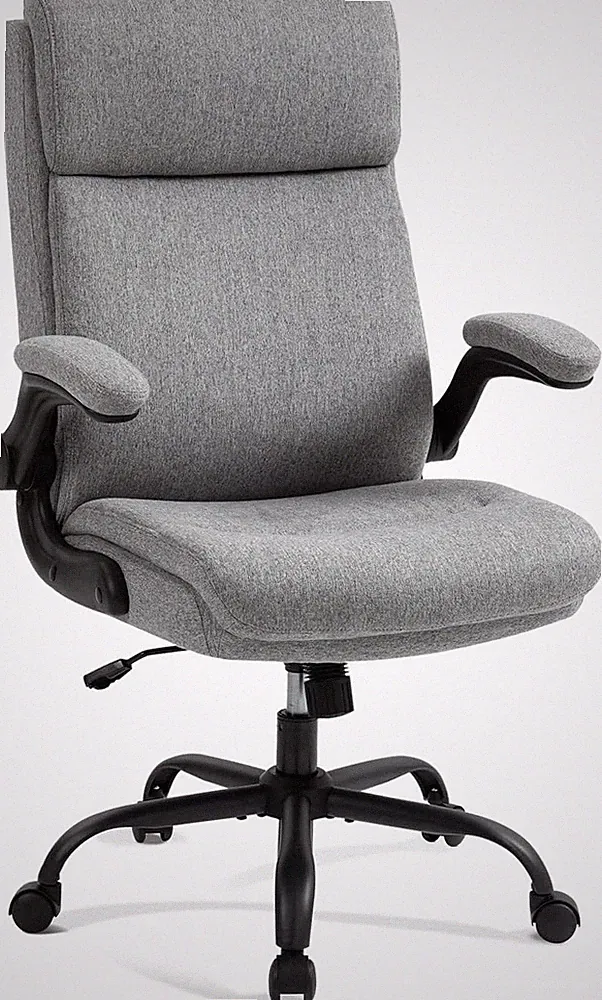 Bürostuhl Ergonomisch 150kg Grau Stoff Schreibtischstuhl für Home Office
