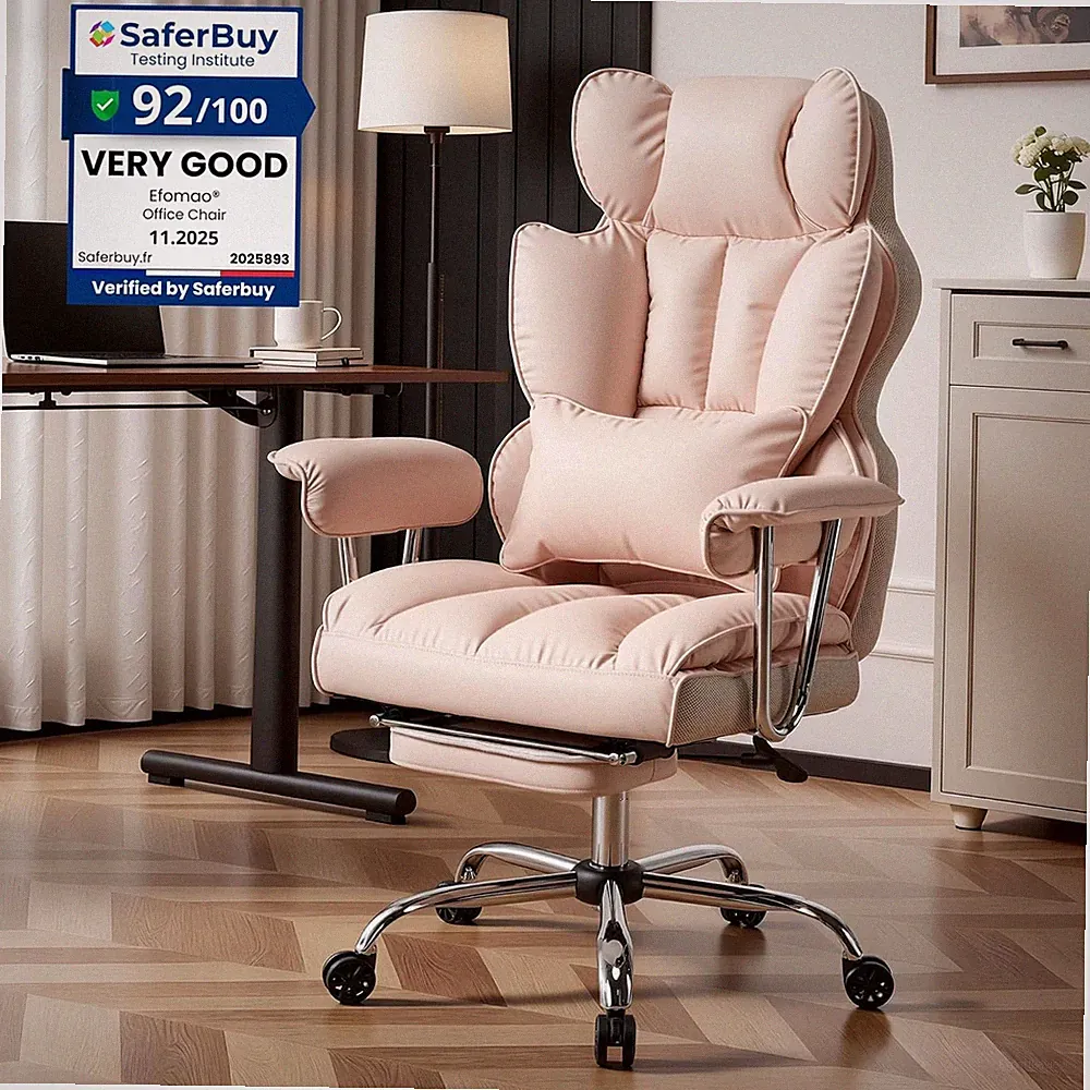 Bürostuhl Ergonomisch bis 200kg, PU-Leder, mit Fußstütze, Höhenverstellbar