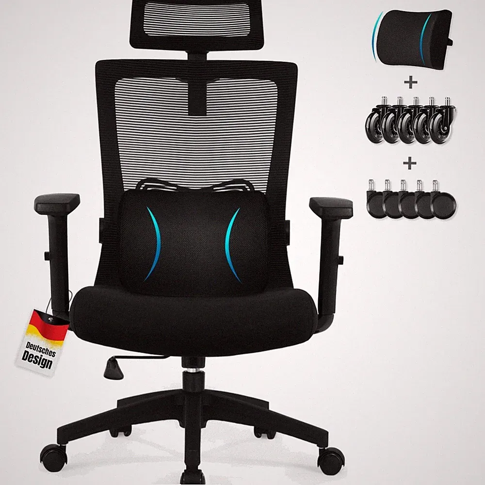Bürostuhl Ergonomisch Bürostuhl Mesh Wippfunktion Verstellbar Lendenstütze