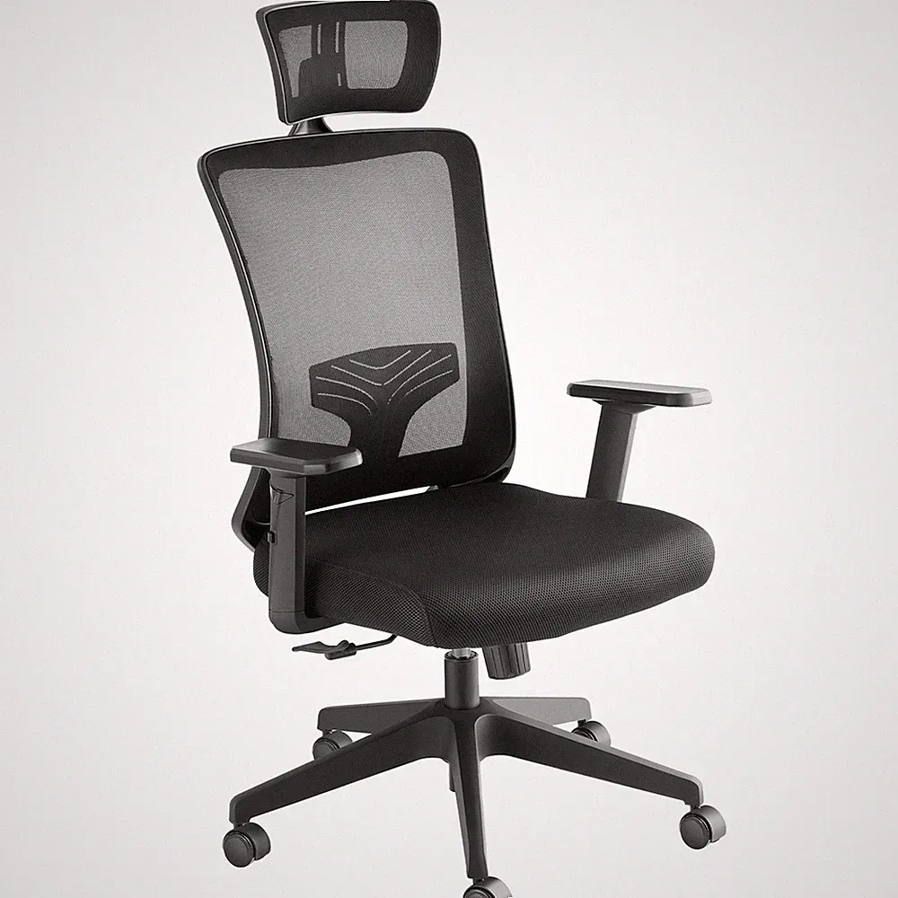 Bürostuhl Ergonomisch Computerstuhl mit Kopfstütze Drehstuhl Mesh Chefsessel