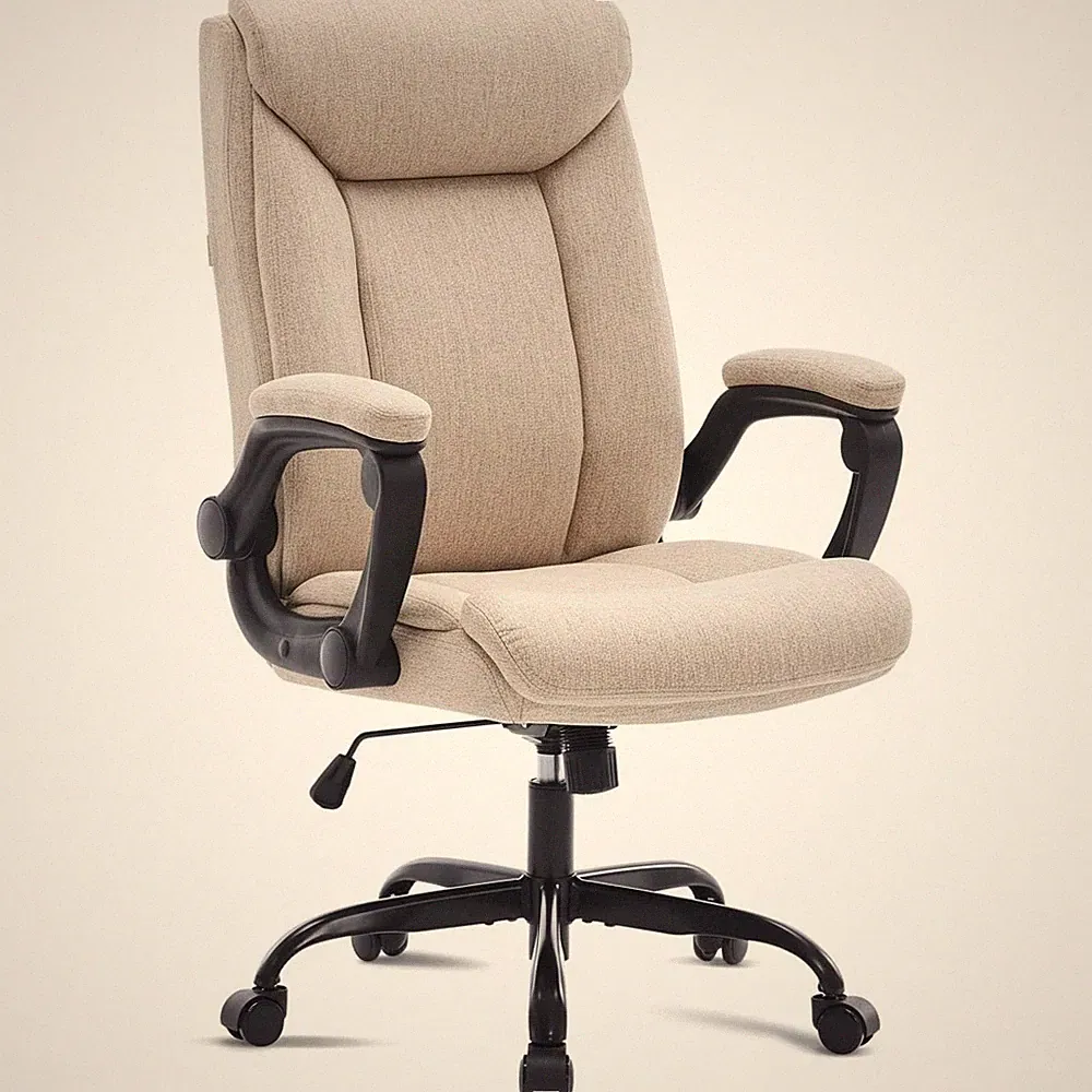 Bürostuhl Ergonomisch Drehbar Bezug Stoff höhenverstellbar Armlehne Rückenstütze