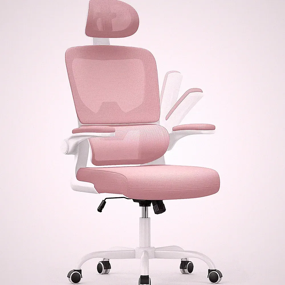 Bürostuhl ergonomisch drehbar höhenverstellbar klappbare Armlehnen atmungsaktiv