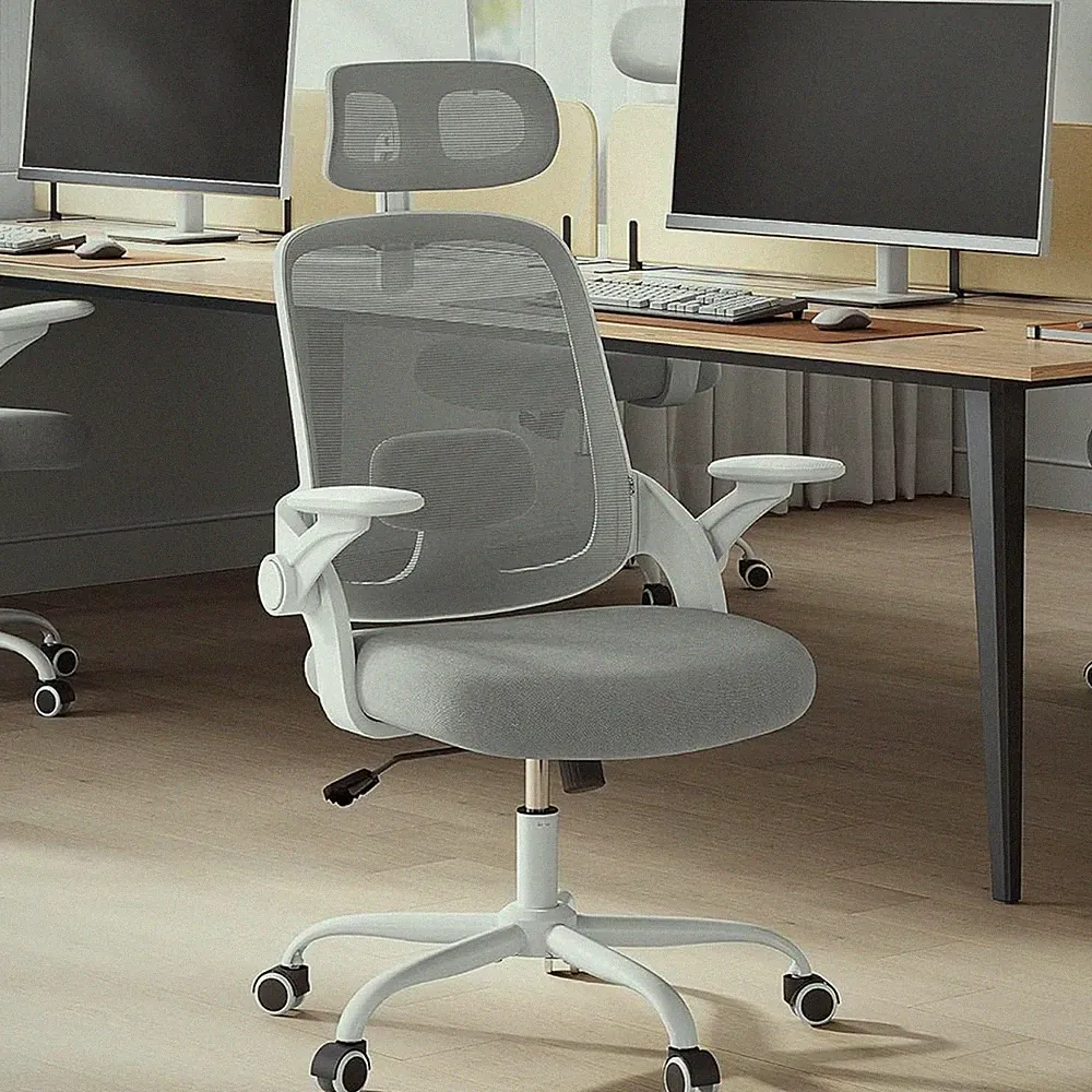 Bürostuhl ergonomisch Drehstuhl 150kg Arbeitsstuhl mit Verstellbarer Kopfstütze