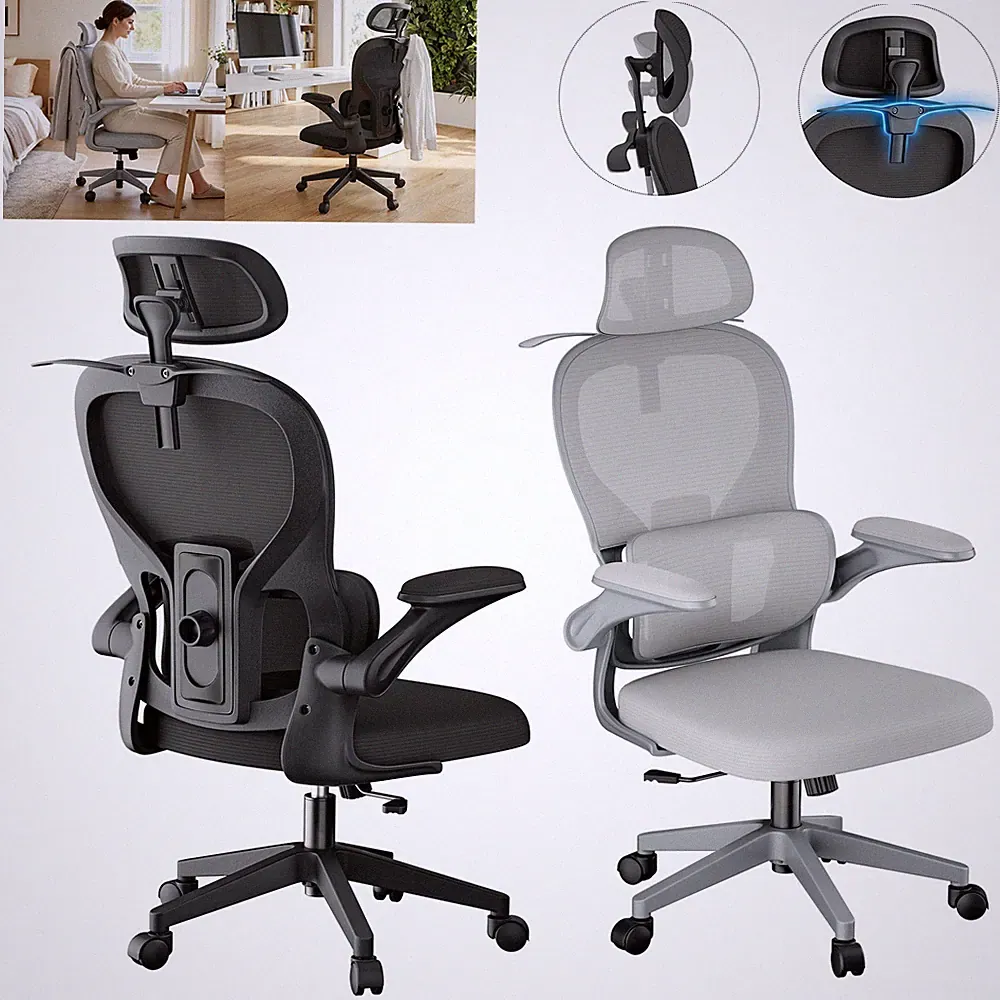 Bürostuhl Ergonomisch Drehstuhl Chefsessel Schreibtischstuhl mit Kleiderbügel DE