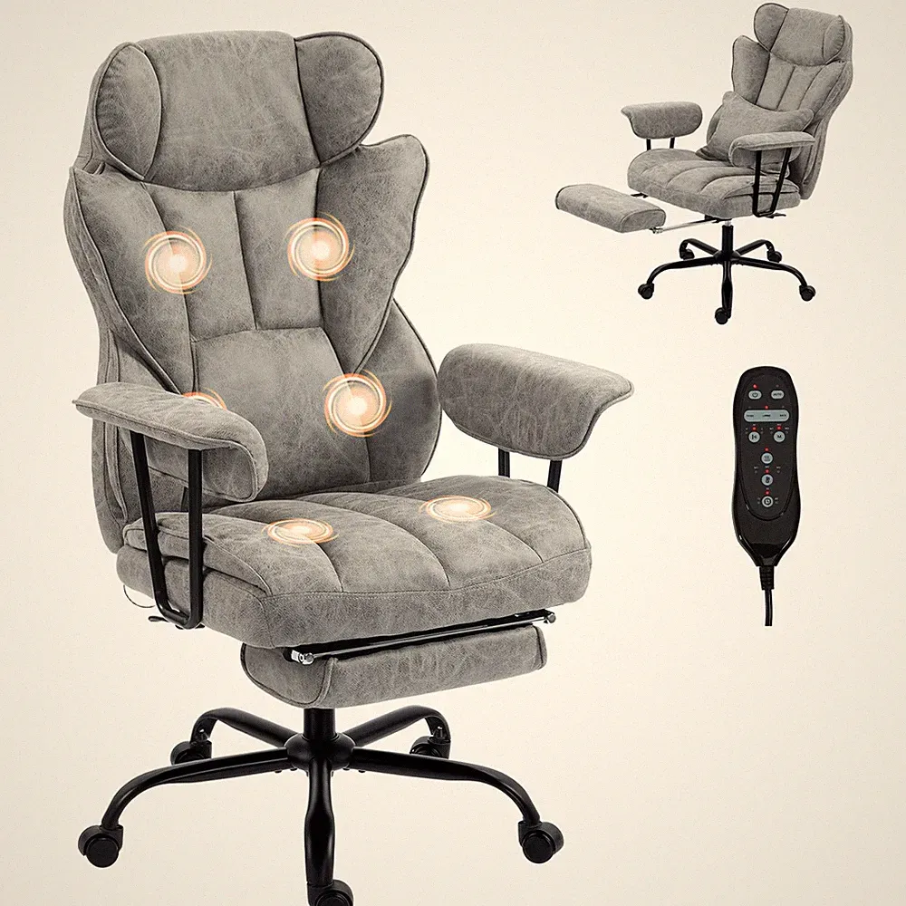 Bürostuhl ergonomisch Drehstuhl mit 6-Punkt-Massage und Wärme, Refurbished