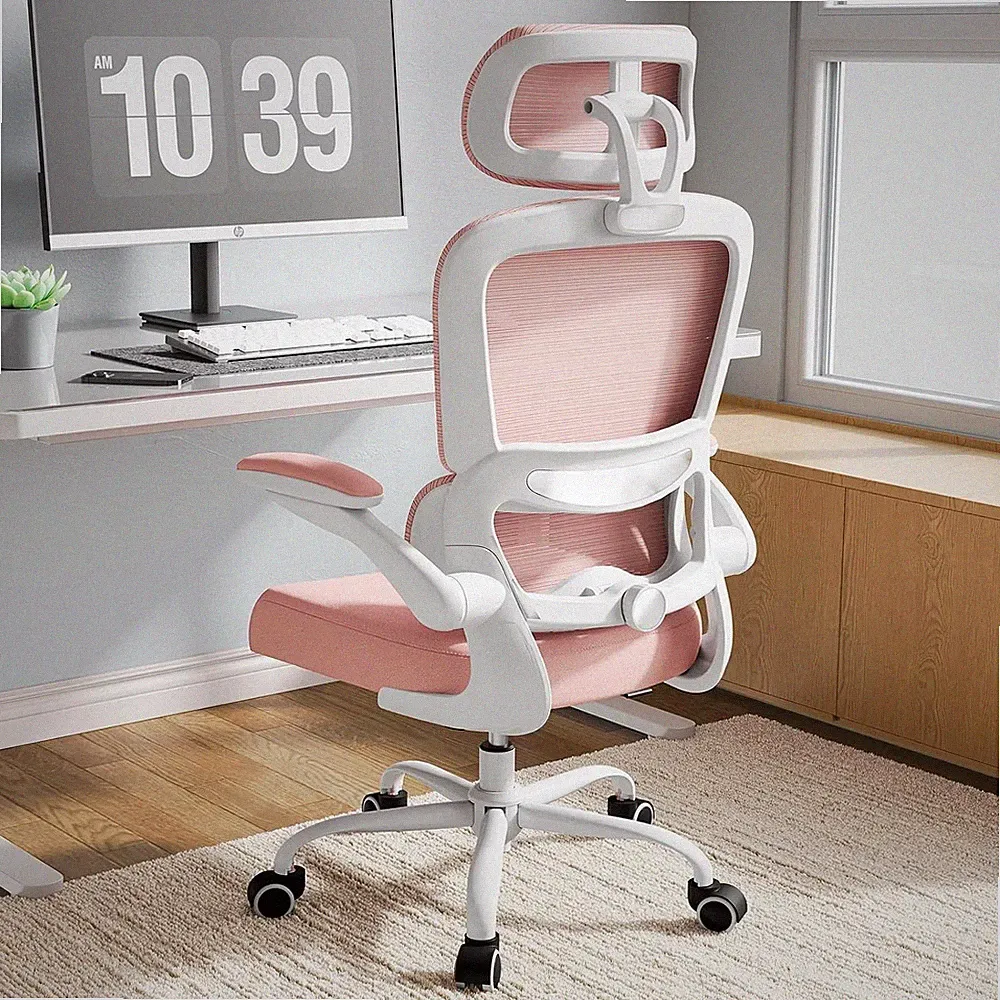 Bürostuhl Ergonomisch - Gaming Stuhl Rosa 150kg - S-förmige Rückenlehne